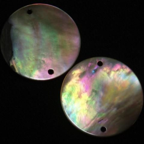 [HC002]蝶貝 茶（ナチュラル） 2穴 丸20mm 2ケ（LB18933-20）[RPT]