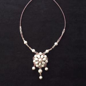 [BF001]MIYUKI ビーズキット コットンパールアクセサリーキット モーヴピンクのコットンフ...