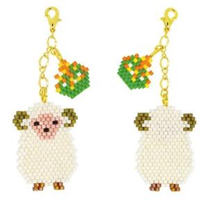 [BF003]MIYUKI ビーズキット リバーシブルシェイプドステッチキット（ひつじ）[RPT]