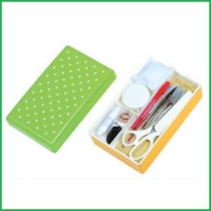 [VE001]【送料無料】ミササ トレミー裁縫セット（ケース型） かわいい水玉 ライムオレンジ【小学...