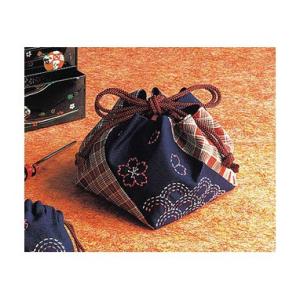 [VD001]オリムパス 刺し子キット126（紺） 手提げ巾着春の海[RPT]