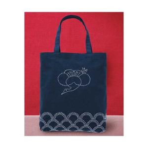 [VD001]オリムパス 刺し子キット212（紺） バッグ梅鶴[RPT]