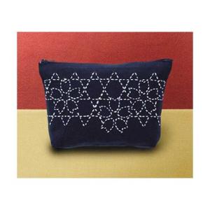 [VD001]オリムパス 刺し子キット214（紺） ポーチ桜[RPT]