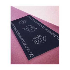 [VD001]オリムパス 刺し子キット 219（紺） テーブルセンター梅鶴[RPT]