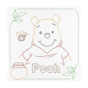 [VD001]オリムパス 刺し子キット 229（白） 花ふきんプーさん[RPT]