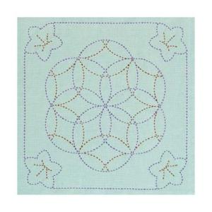 [VD001]オリムパス 刺し子キット 245（浅葱） 花ふきん桔梗と花刺し[RPT]