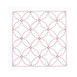 [VD001]オリムパス 刺し子キット 266（白）花ふきん 七宝つなぎ[RPT]