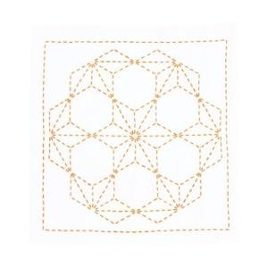 [VD001]オリムパス 刺し子キット 269（白）花ふきん 飛び麻の葉[RPT]