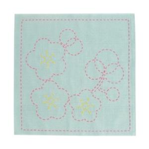 [VD001]オリムパス 刺し子キット 271（浅葱）花ふきん 梅[RPT]