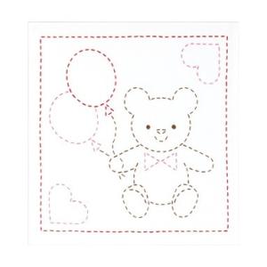 [VD001]オリムパス 刺し子キット SK-281（白）花ふきん くま[RPT]