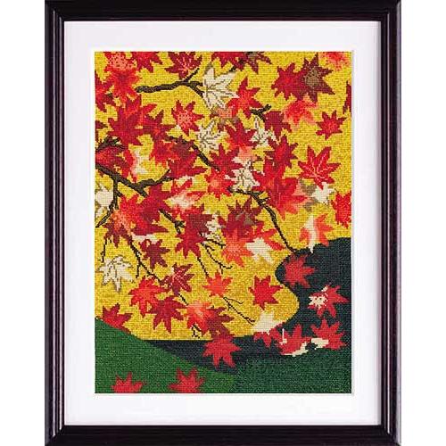 [VD001]オリムパス ししゅうキット 額ししゅう 「日本の美」名作選 7189吉野龍田図屏風より...