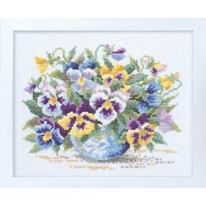 [VD001]オリムパス ししゅうキット 額ししゅう やさしい花刺しゅう額 7285ワイルドパンジー...