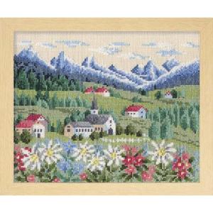 [VD001]オリムパス ししゅうキット 額ししゅう 花の咲く風景 7309アルプス[RPT]