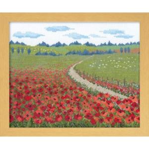 [VD001]オリムパス ししゅうキット 額ししゅう ポピーの散歩道（イギリス）7359[RPT]