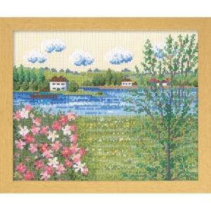 [VD001]オリムパス ししゅうキット 額ししゅう セーヌ河の春（フランス） 7362[RPT]