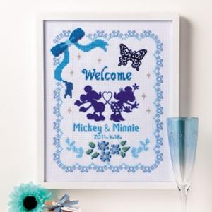 [VD001]オリムパス ししゅうキット 額ししゅう ウェルカムボード（ブルー）7371[RPT]