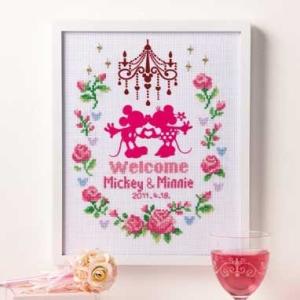 [VD001]オリムパス ししゅうキット 額ししゅう ウェルカムボード（ピンク）7372[RPT]