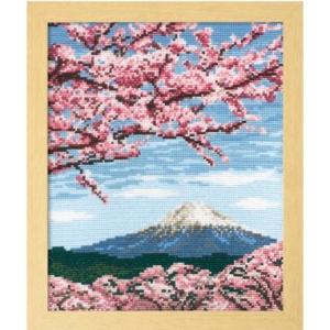 [VD001]オリムパス ししゅうキット 額ししゅう 桜と富士山7386[RPT]
