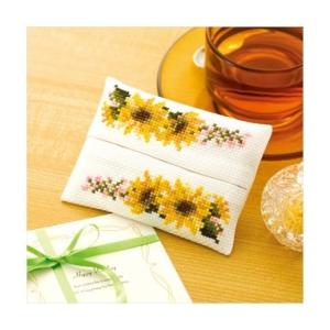 [VD001]オリムパス ししゅうキット 花刺しゅうの優しい小物 ティッシュケースひまわり[RPT]