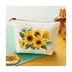 [VD001]オリムパス ししゅうキット 花刺しゅうの優しい小物 ポーチひまわり[RPT]