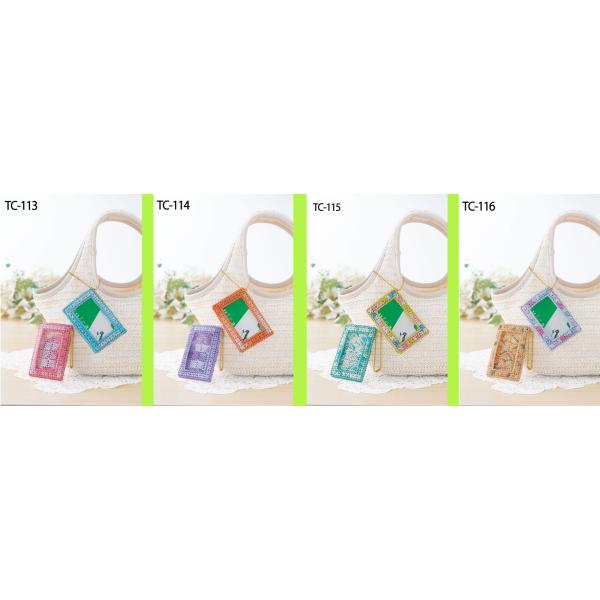 [VF001]メタリックヤーンで作るおでかけパスケース 全4色[RPT]