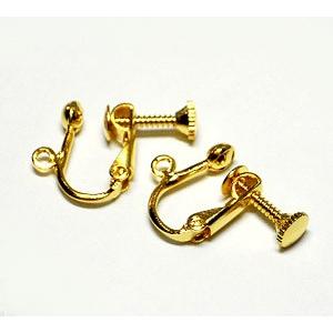 [EB001]4mm頭ネジバネイヤリング（ゴールド／シルバー／ブラック）[RPT]