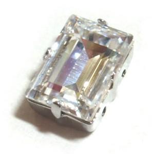 [DA104]スワロフスキークリスタライズ ビジュー 爪付きスクエア（ステップカット） #4527 ...