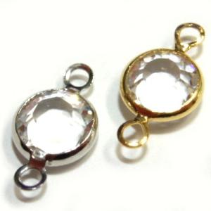 [CG014]スワロフスキー シャネルビーズ 両カン クリスタル 2ケ[RPT]