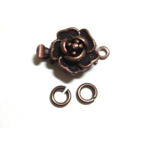 [AF006]TOHO α4213 クラスプセット 薔薇(1連用) 丸カン2ケ付き アンティークブロ...