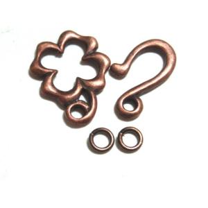 [AF006]TOHO α4224 クラスプセット(フック) クローバー  丸カン2ケ付き アンティ...