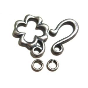 [AF006]TOHO α4224 クラスプセット(フック) クローバー  丸カン2ケ付き アンティ...