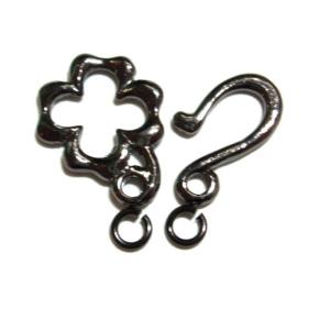 [AF006]TOHO α4224 クラスプセット(フック) クローバー  丸カン2ケ付き イブシ[...