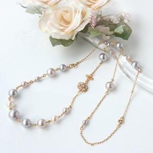 [AD002]TOHOビーズキット エアーパールで作るエアリージュエル　チェーンの2WAYネックレス...