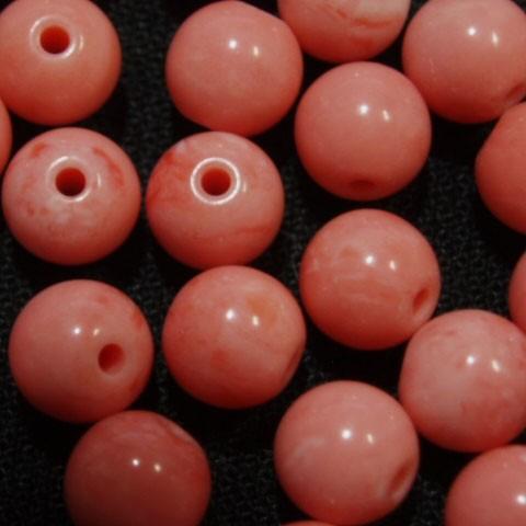 [CB003]アクリルビーズ ラウンド6mm ピンクサンゴ 30ケ[RPT]