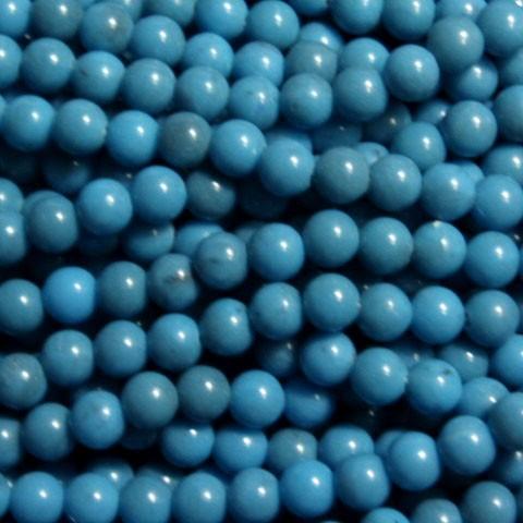 [CB003]業務用 糸通しアクリルビーズ ラウンド4mm ターコイズブルー 約76cm（約190ケ...