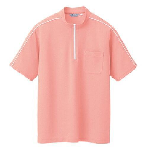 アイトス 半袖クイックドライジップシャツ（男女兼用）　ピンク　M CL3000-025-M 1着