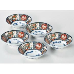 食器セット 染錦古伊万里 小皿揃 [ 品：皿 x 5 / R12 2cm 箱：26.5 14