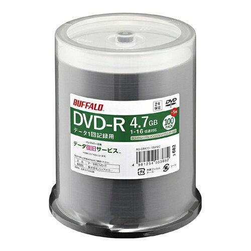 BUFFALO バッファロー 光学メディア DVD-R PCデータ用 法人チャネル向け 100枚+5...