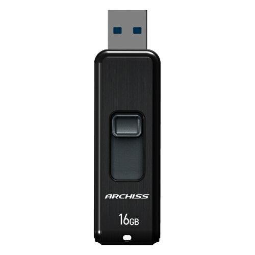 AS-016GU3-PSB ARCHISS USB3.2 USBフラッシュメモリ スライド式 16G...
