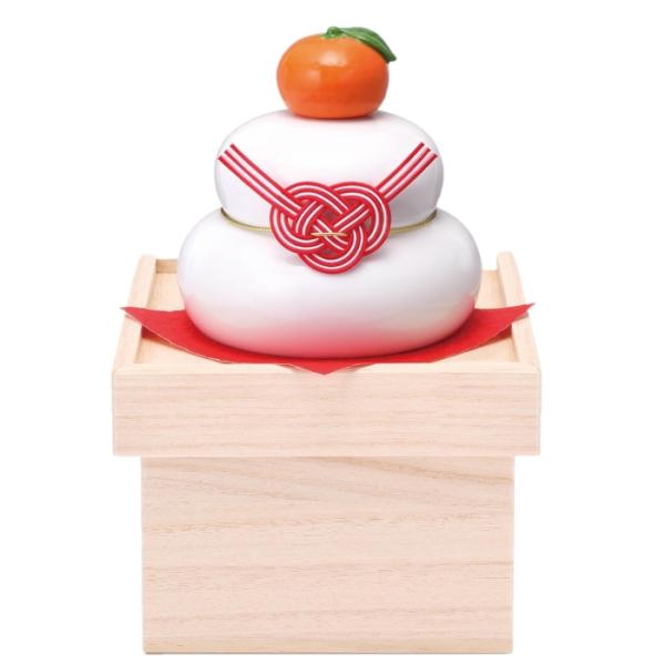 中外陶園 鏡餅飾り(大・収納桐箱台付) (Y150)