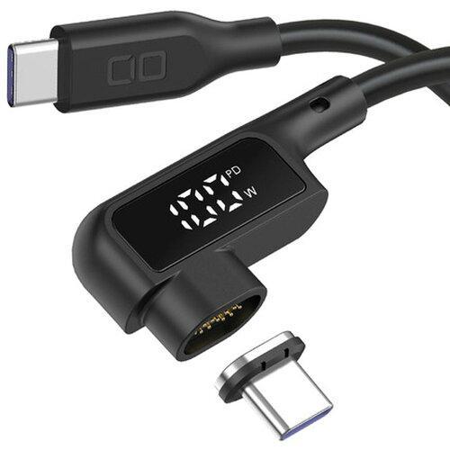 ディスプレイ表示付き L字型マグネットシリコンケーブル 100W 2m(CIO-SLLMG-SC-C...