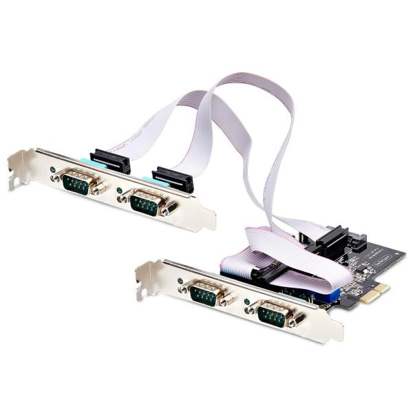STARTECH.COM RS232C RS422 RS485アダプターカード/PCIE X1/4ポ...
