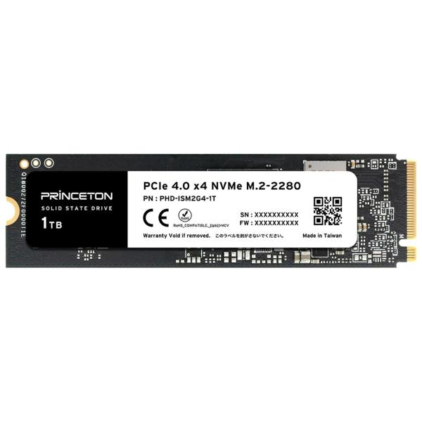 プリンストン M.2 PCIe 4.0 x4 NVMe対応 内蔵型SSD (1TB)