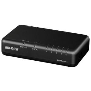 BUFFALO バッファロー Giga5ポート スイッチングハブ 電源外付け プラスチック筐体 マグ...