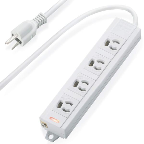 ELECOM エレコム RoHS指令 3ピン対応 タップ/4個口/1.0m/グレー T-ECOH34...