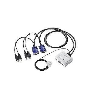 ELECOM エレコム USB対応ケーブル一体型切替器 KVM-KUSN(KVM-KUSN)