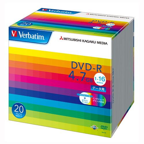 VERBATIM Verbatim製 データ用DVD-R 4.7GB 1-16倍速 ワイド印刷エリア...