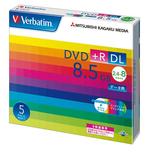 三菱化学メディア Verbatim DVD+R DL 8.5GB 1回記録用 2.4-8倍速 5mm...