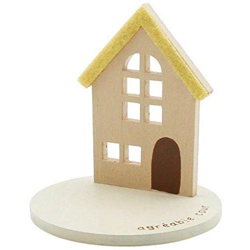 丸和貿易 置物 ミニチュア フォレコルティーレ ブラウンハウス イエロー 400723403