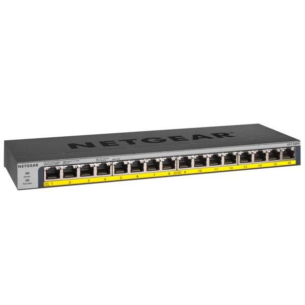 NETGEAR ネットギア GS116PP ギガ16ポート PoE+(183W)対応 アンマネージス...